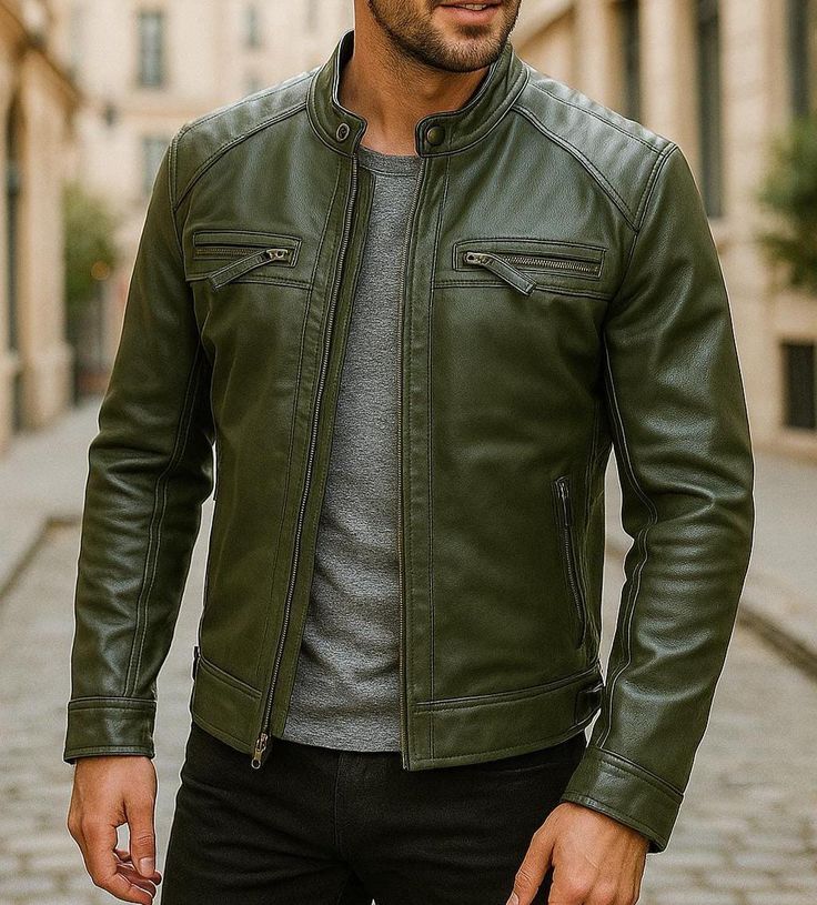 From Classic to Modern: The Best Leather Jacket Styles for Men Cafe Racer Leather Jacket Men