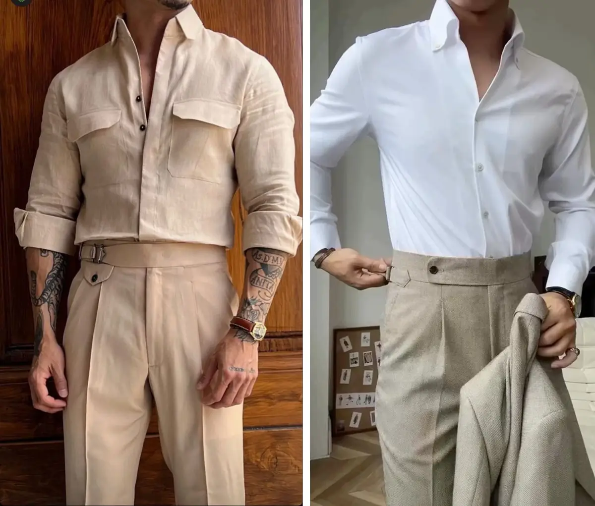 Men gurkha pants and shirt combination Men gurkha pants and shirt combination