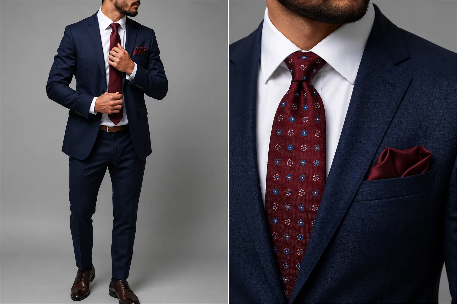 Navy Suit with White Shirt and Burgundy Tie Navy Suit with White Shirt and Burgundy Tie