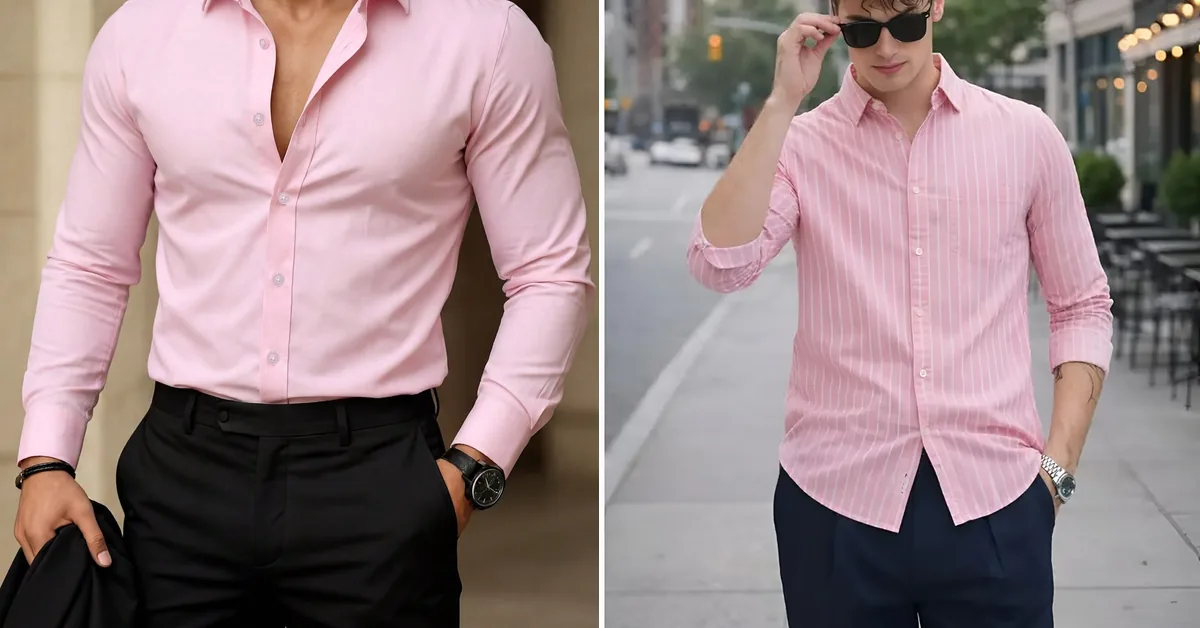 Pink Shirt with Dark Grey Trousers Pink Shirt with Dark Grey Trousers