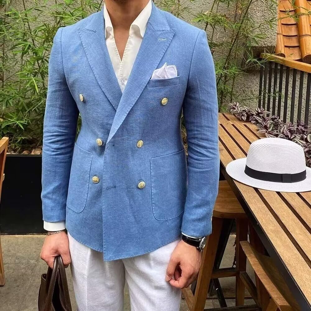 summer wedding double breasted suit