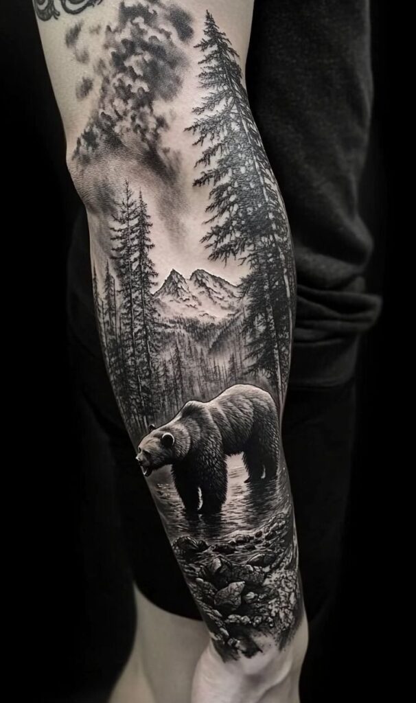 nature animal sleeve tattoo