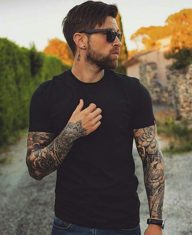 realism sleeve tattoo men