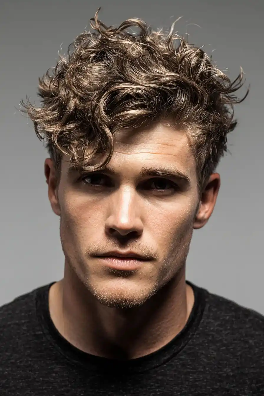 Dirty Blonde messy waves hairstyle for men Dirty Blonde messy waves hairstyle men