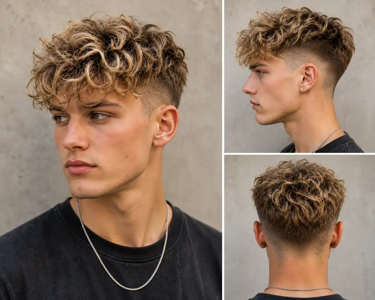 Man Curly Undercut Blonde Men Man Curly Undercut Blonde Men