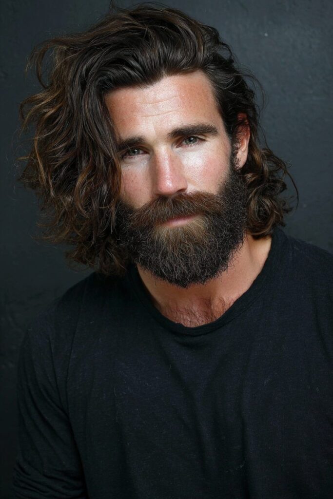 messy viking with beard men