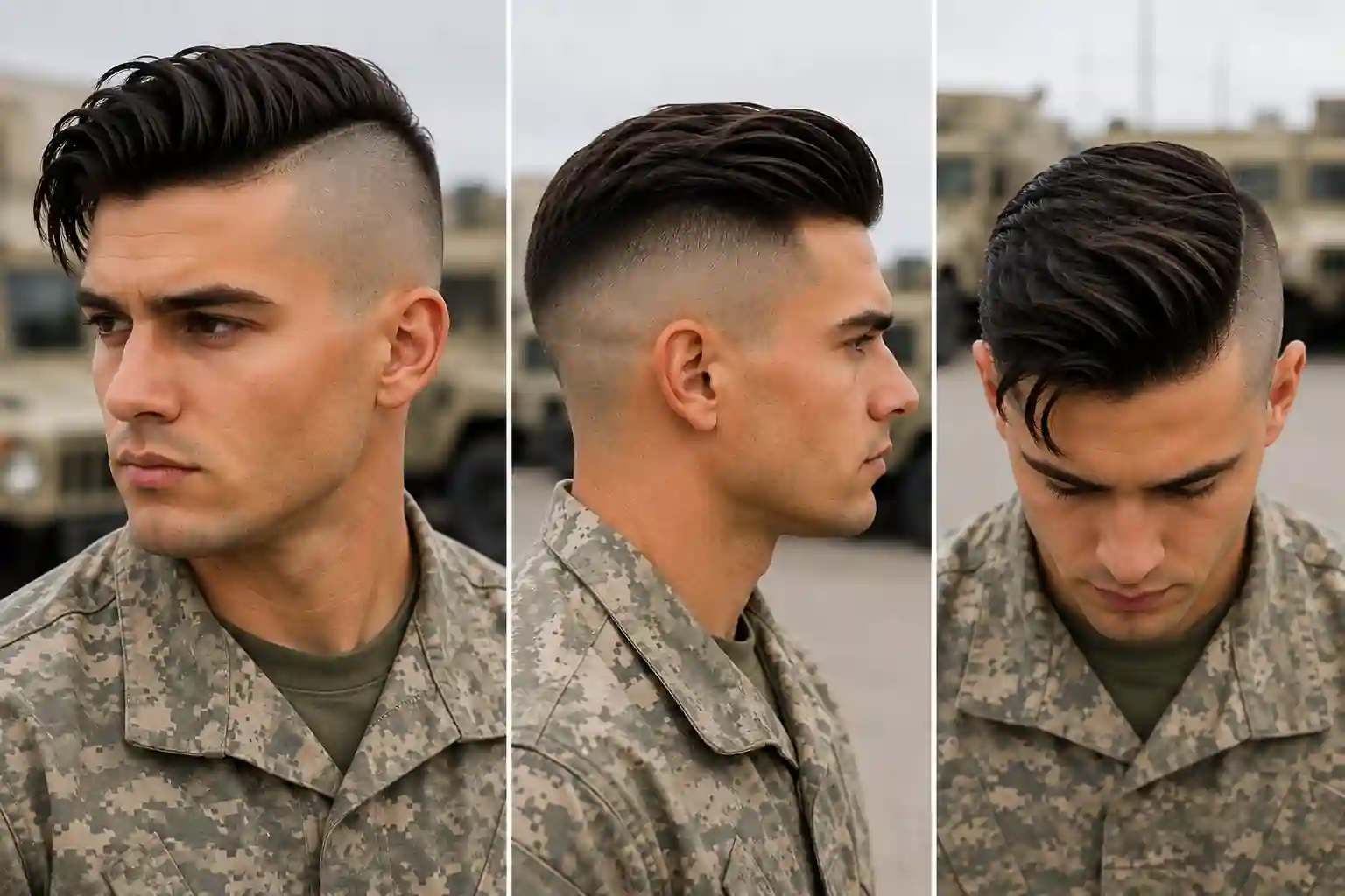 Undercut with Shaved Sides Military Hairstyle for Men Undercut with Shaved Sides Military Hairstyle for Men