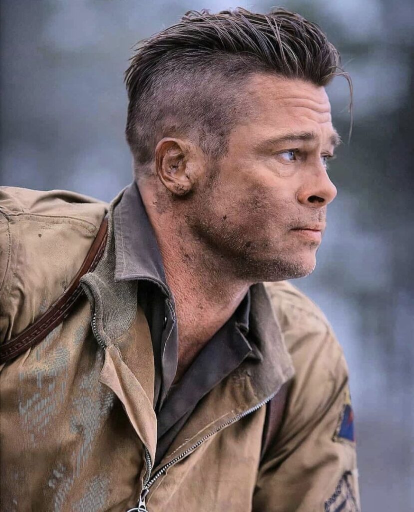 brad pitt fury hairstyle