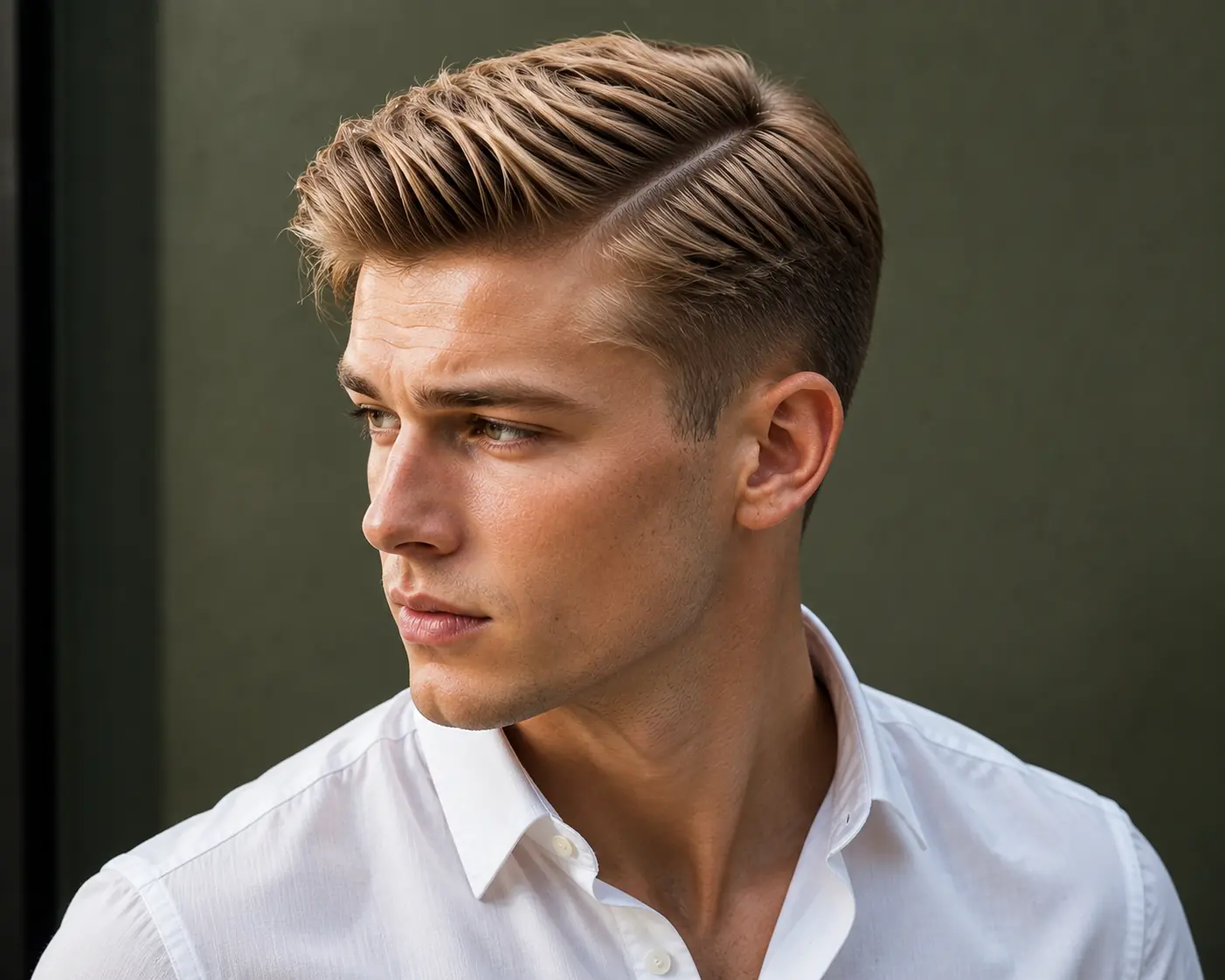 dirty blonde side part men dirty blonde side part men