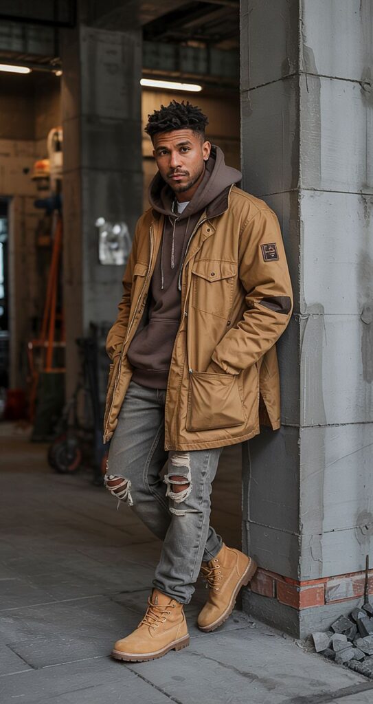 men boots outfit street styles