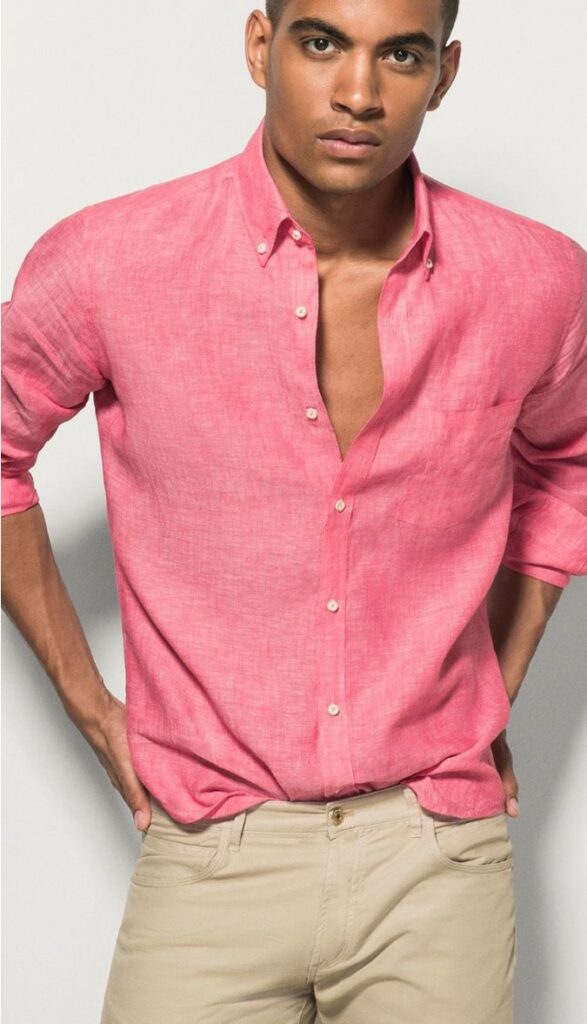 mens pink dress shirt