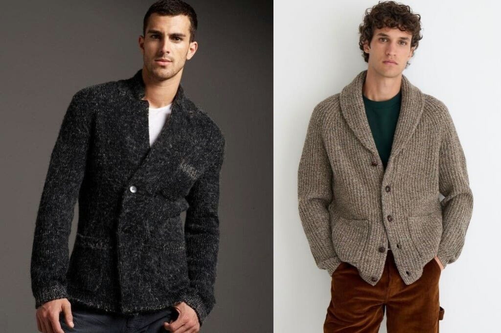 shawl collar cardigan men casual outfit