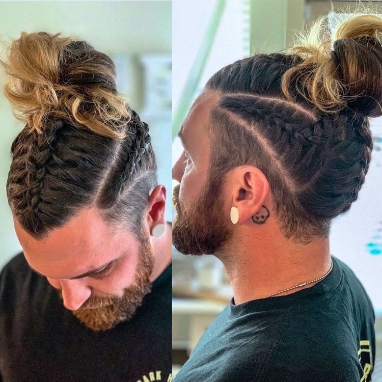 single braid viking haircut male