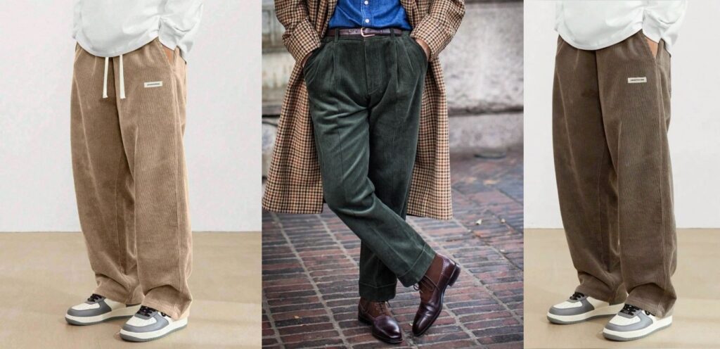 Classic corduroy trousers mens smart casual style