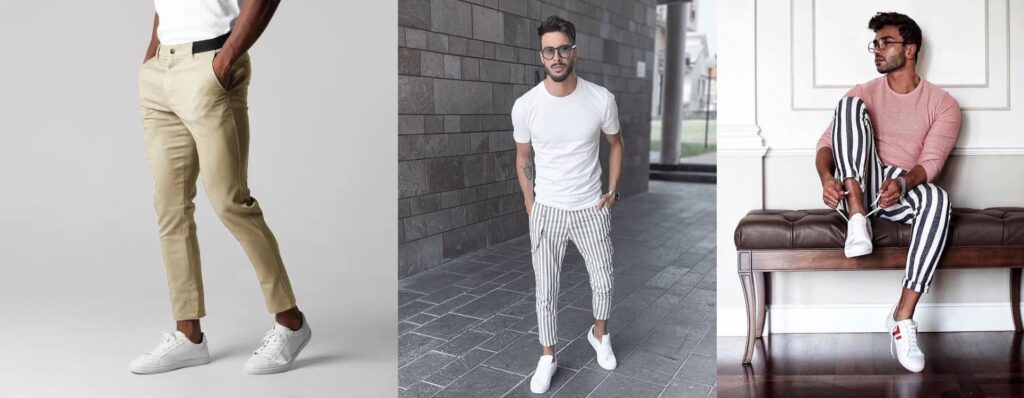 Cropped pants men street style fashion