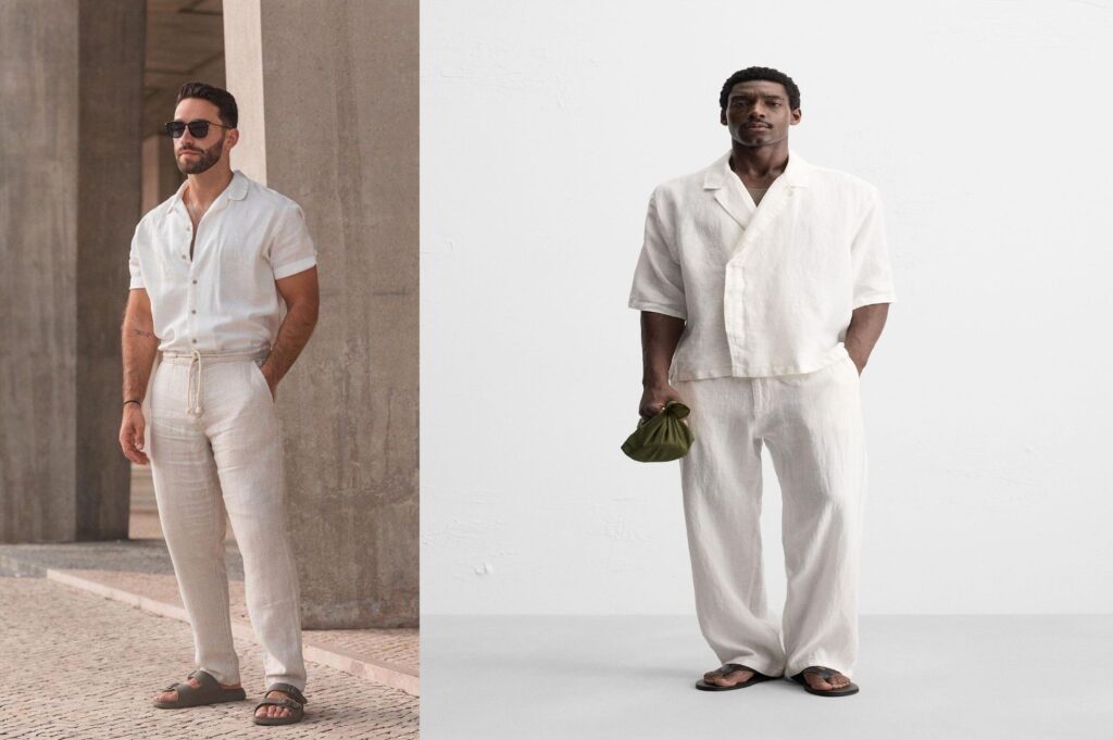 Linen pants mens summer casual wear