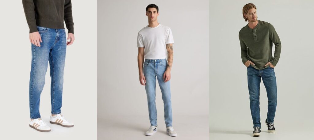 ankle length tapered trousers men