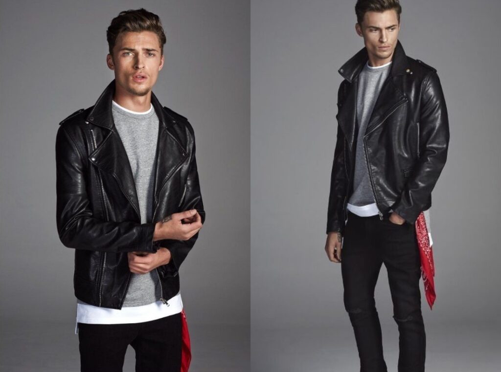 biker leather jacket men