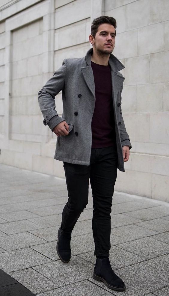 peacoat men outfits street styles