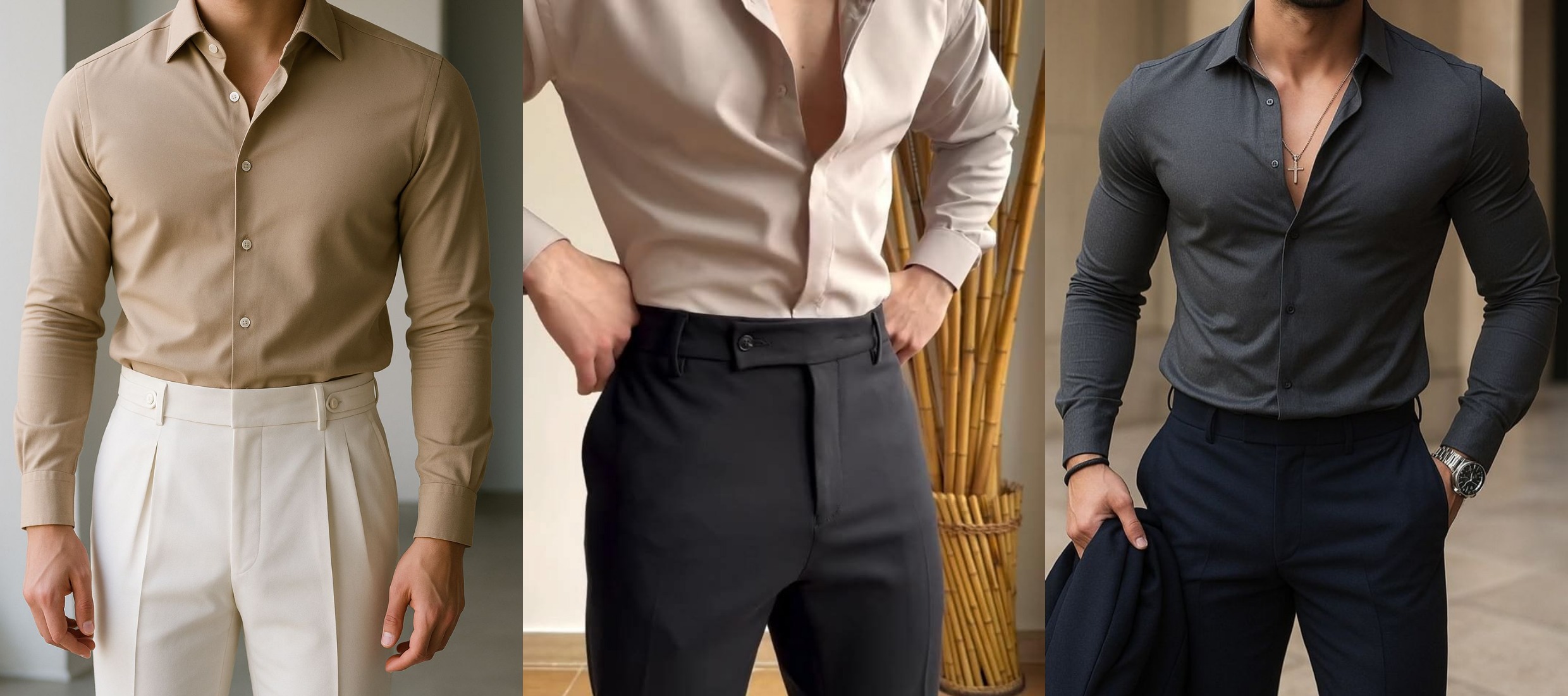 black dress shirt mens outfit