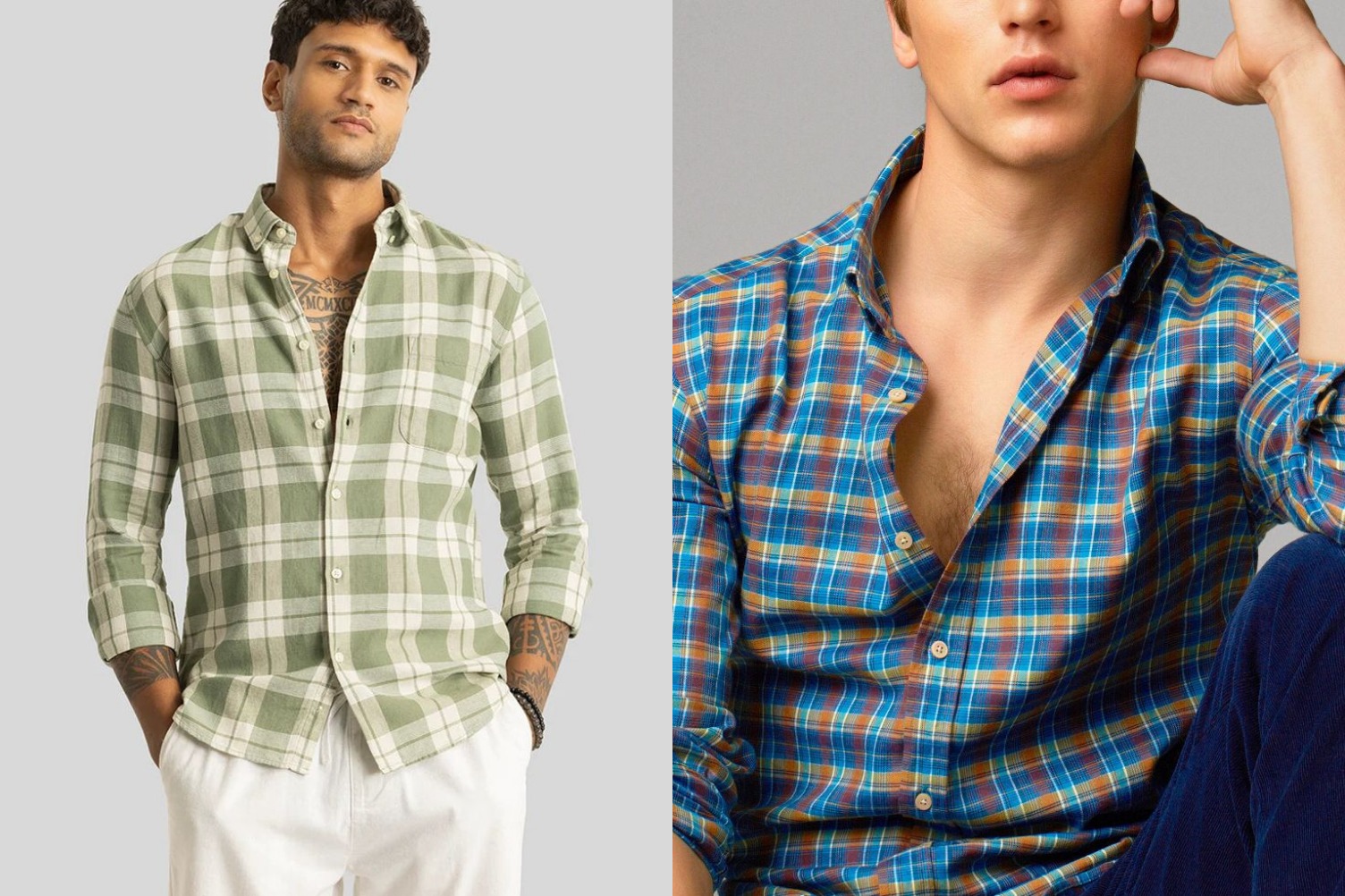checked shirts for men branded
