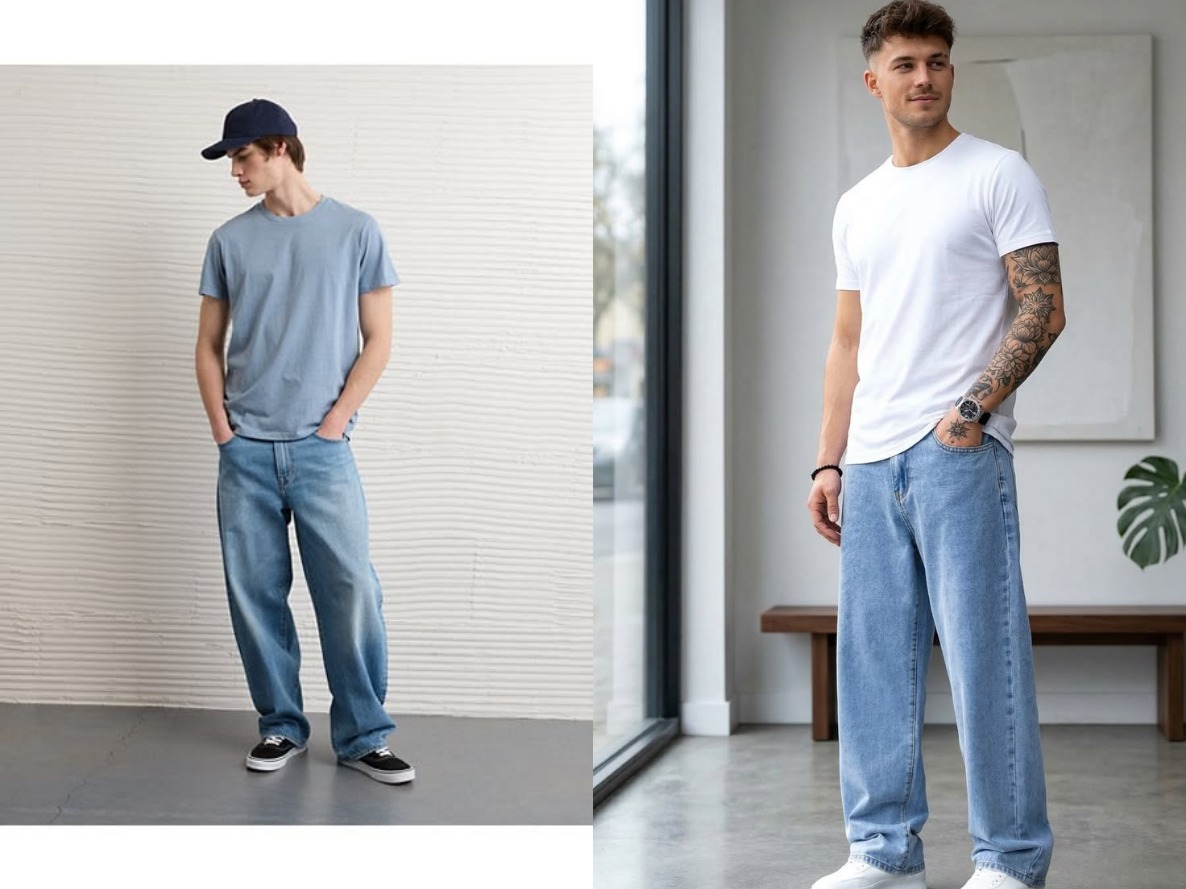comfortable movie date outfit for men with t shirt and jeans