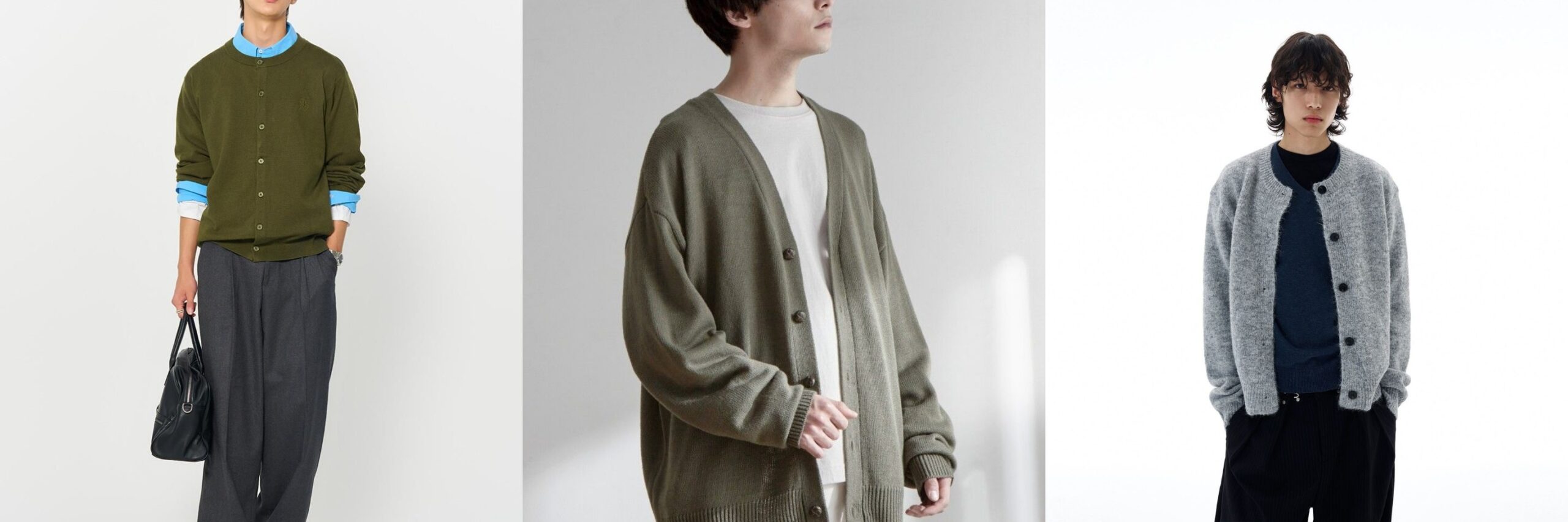 korean cardigan outfit men summer street fashion light trousers