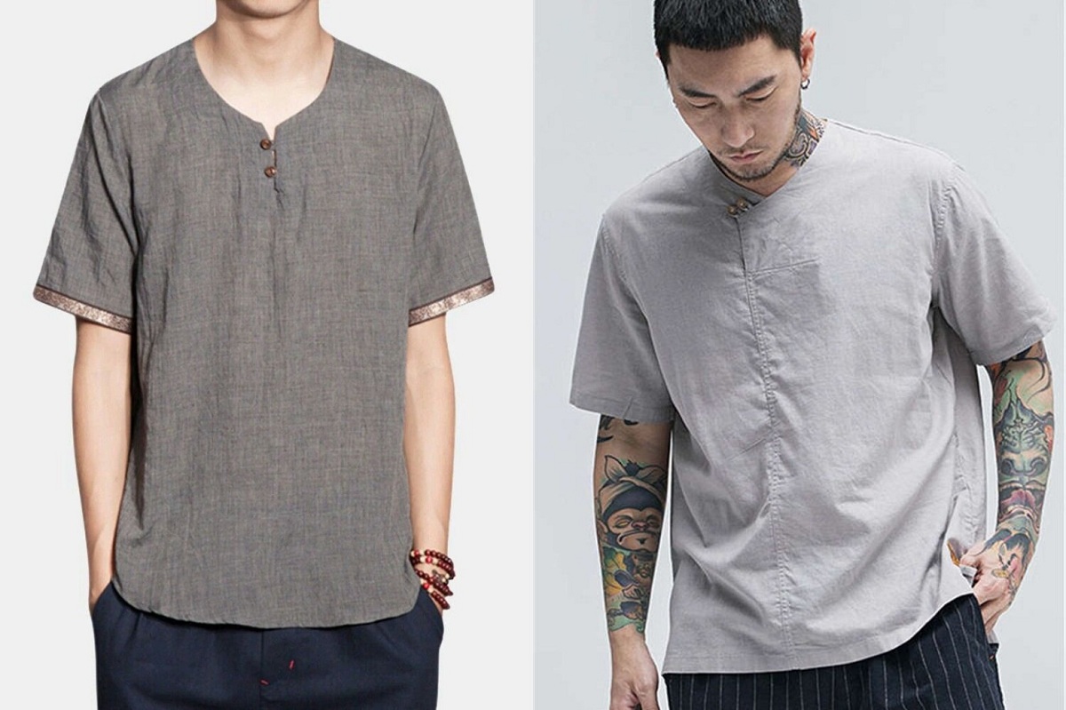 korean summer street style men oversized shirt wide trousers outfit