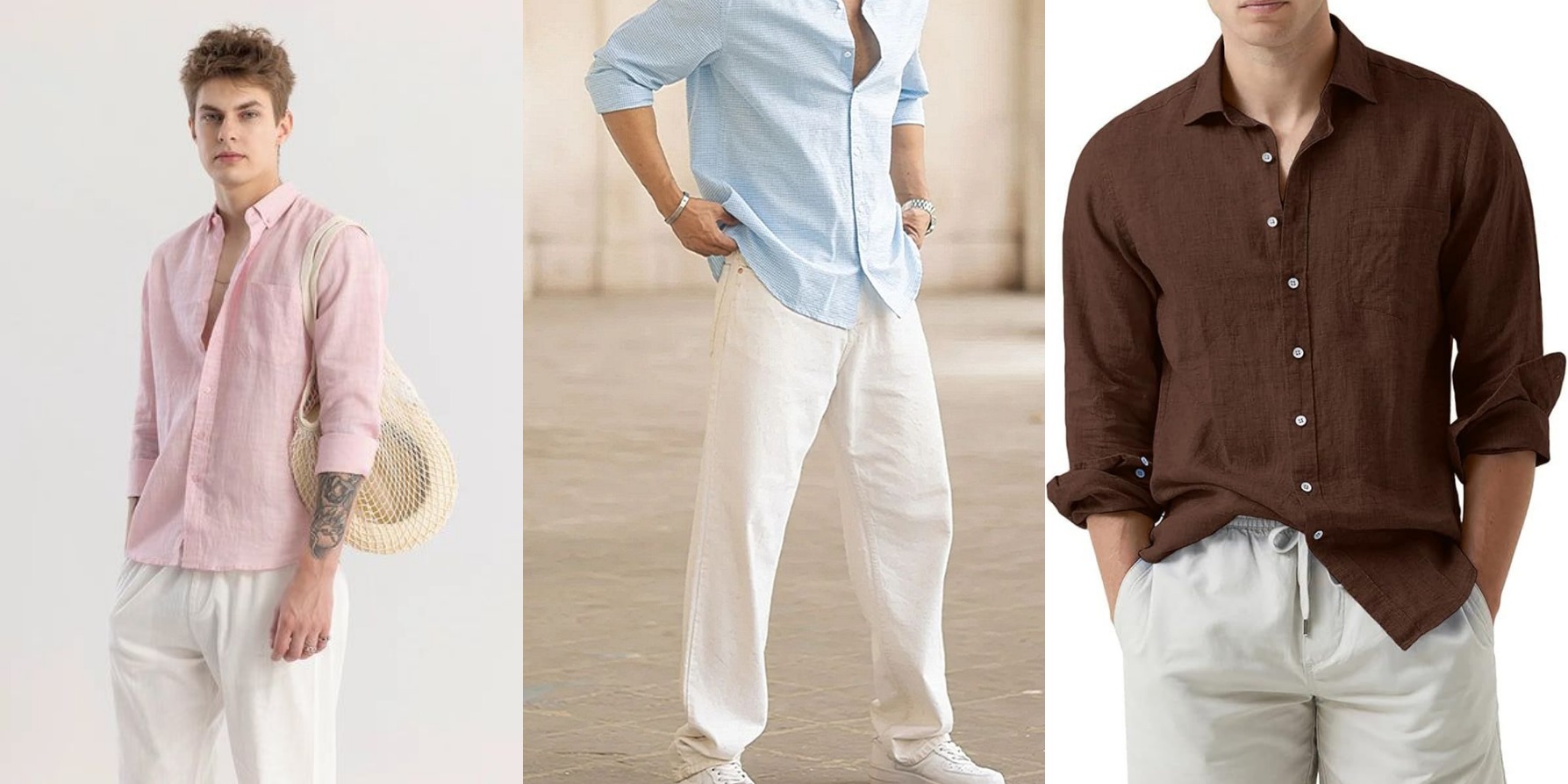 linen button down shirt men