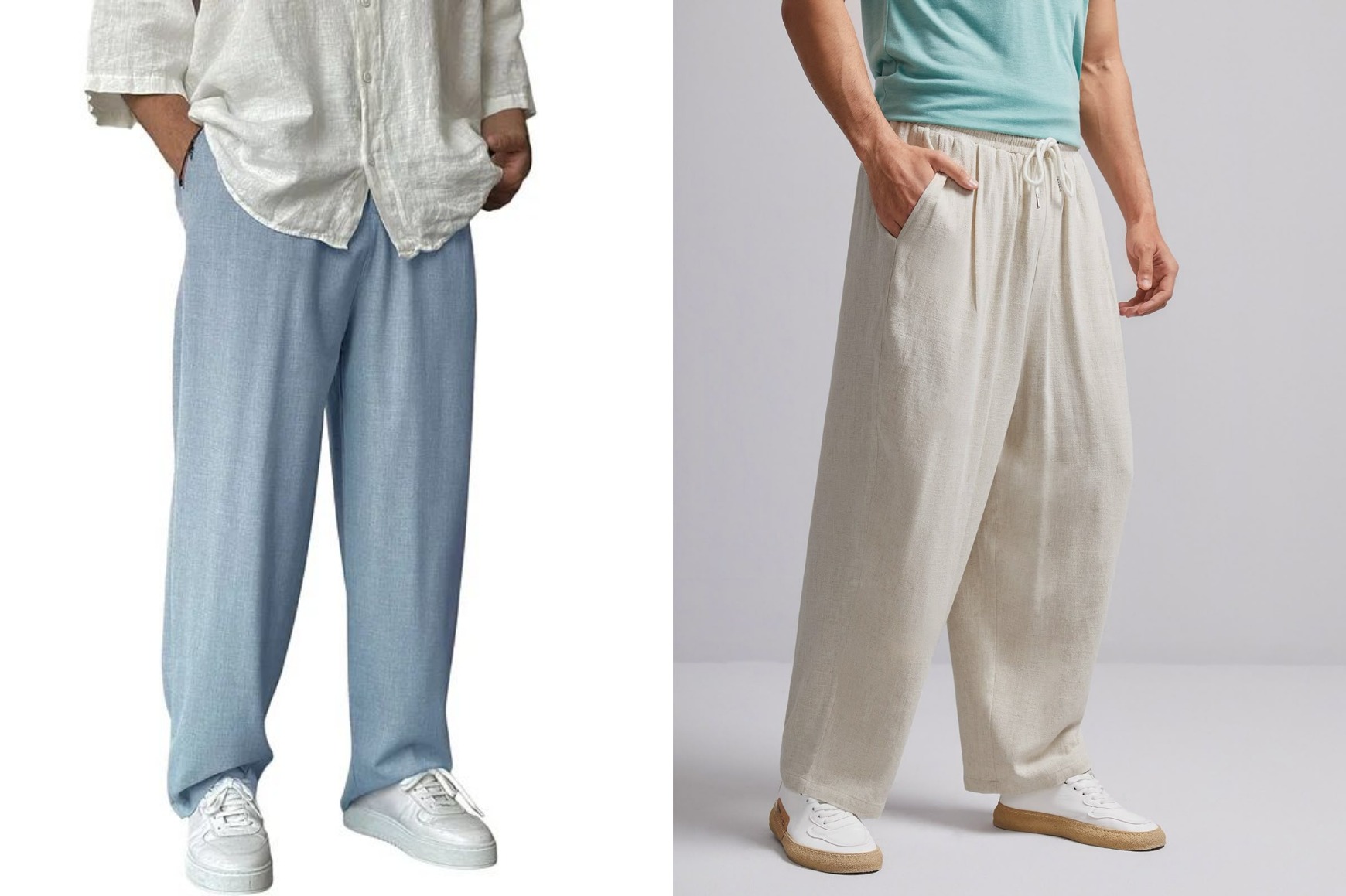 loose linen pants men outfit