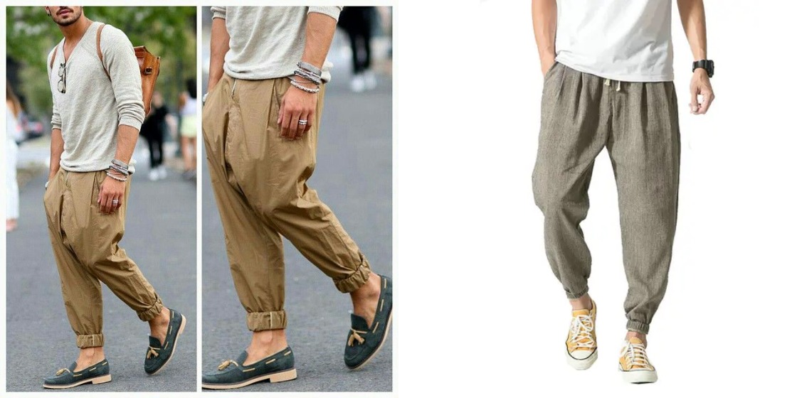mens linen jogger pants casual summer wear