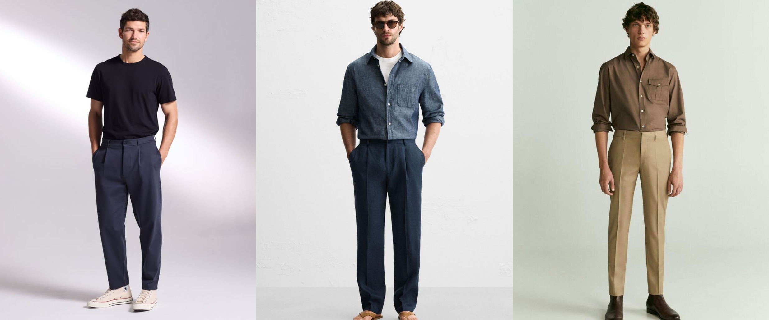 mens pleated linen pants classic summer trousers