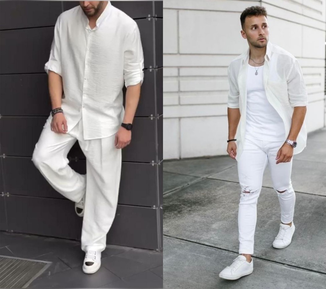 white shirt with off white pants men white shirt with off white pants men