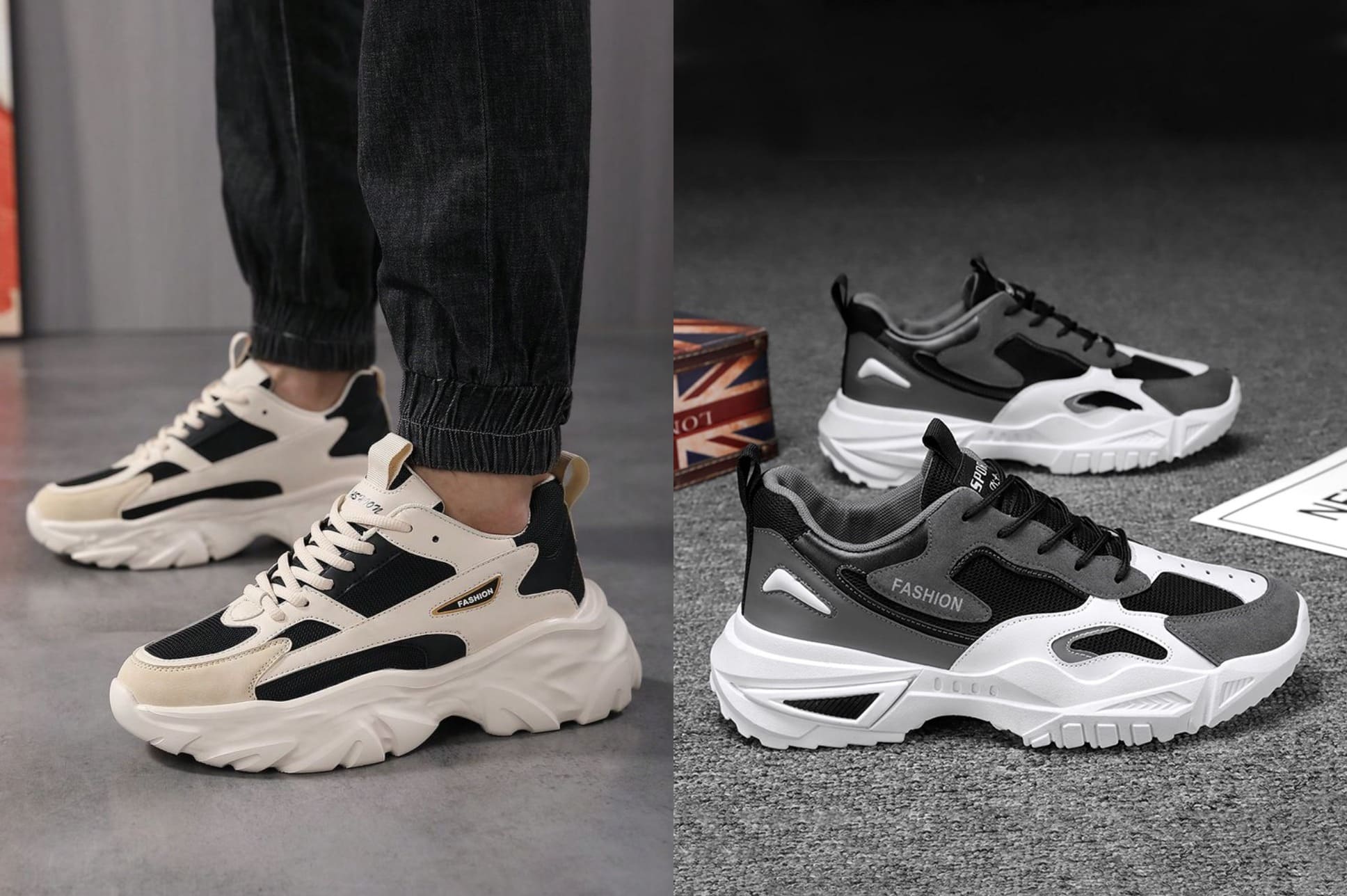 casual thick sole sneakers for men