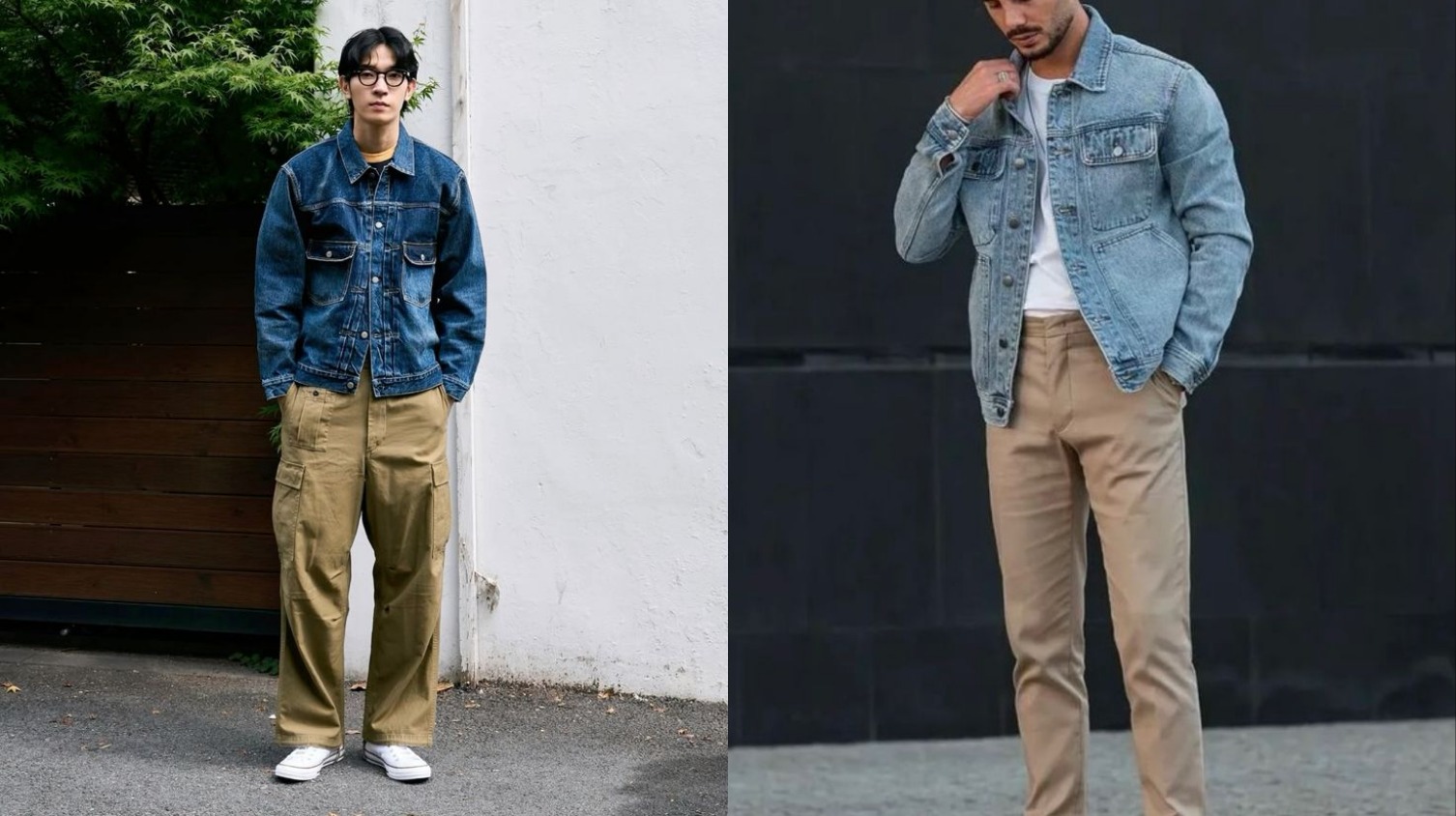 denim jacket with khaki pants men denim jacket with khaki pants men
