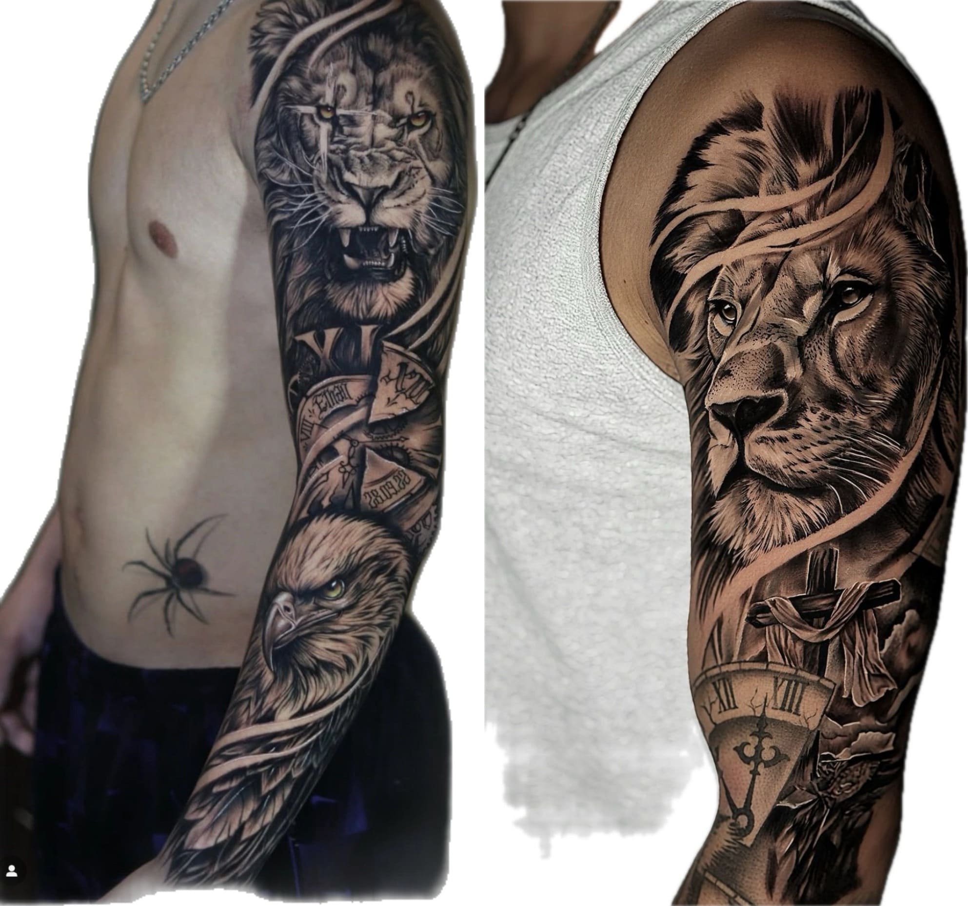 lion sleeve tattoo ideas for men