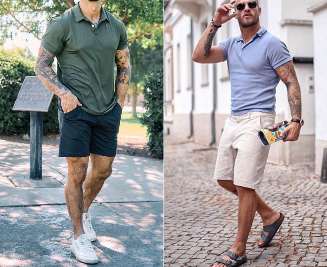 polo t shirt and khaki pants