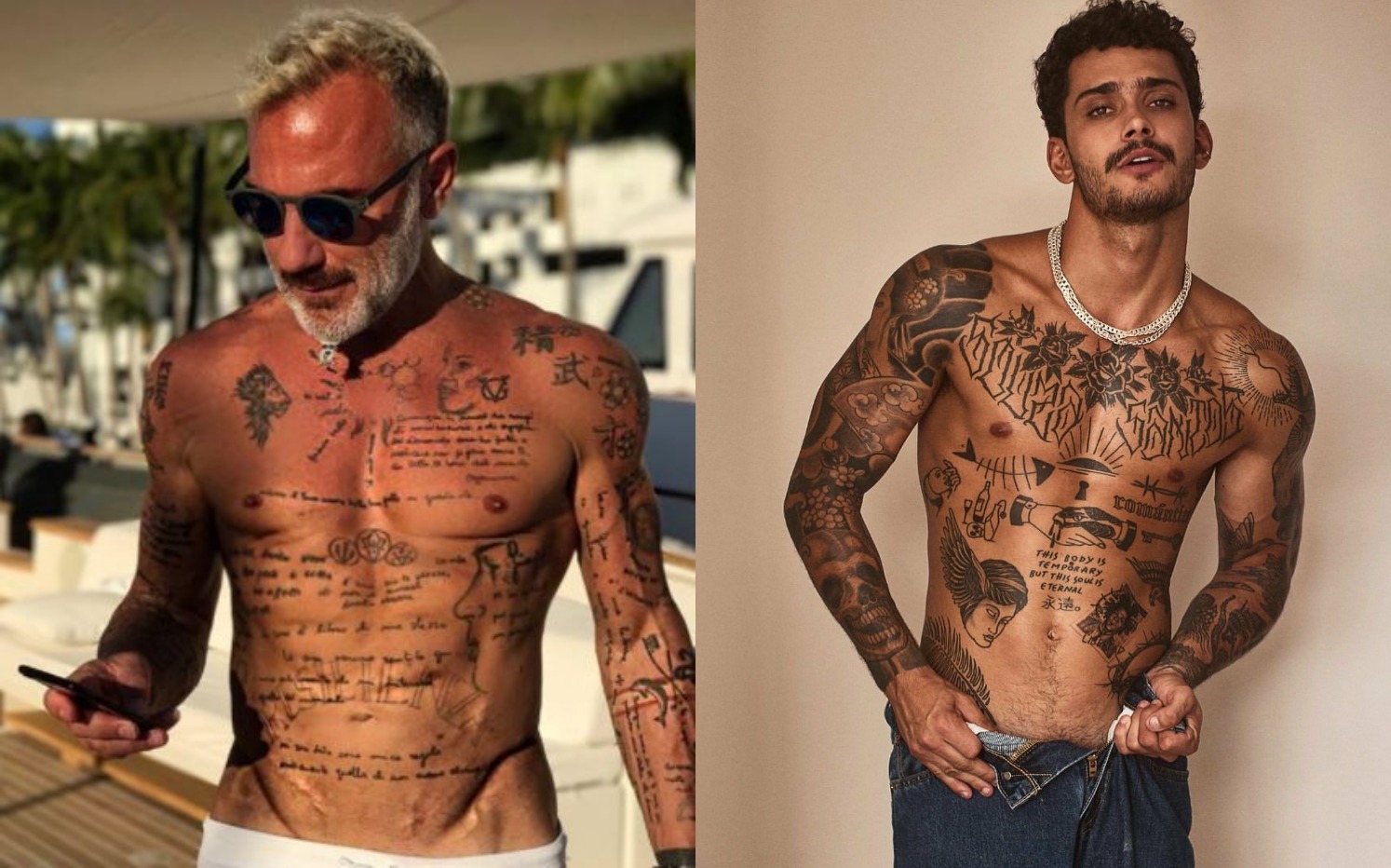 script stomach tattoo men