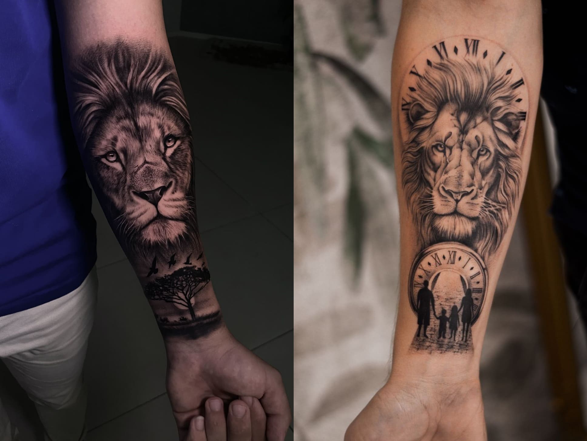 traditional lion head tattoo