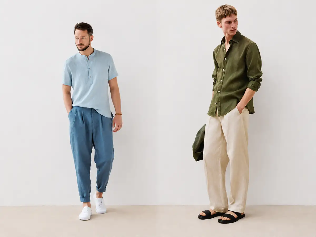 how to dress up linen pants men