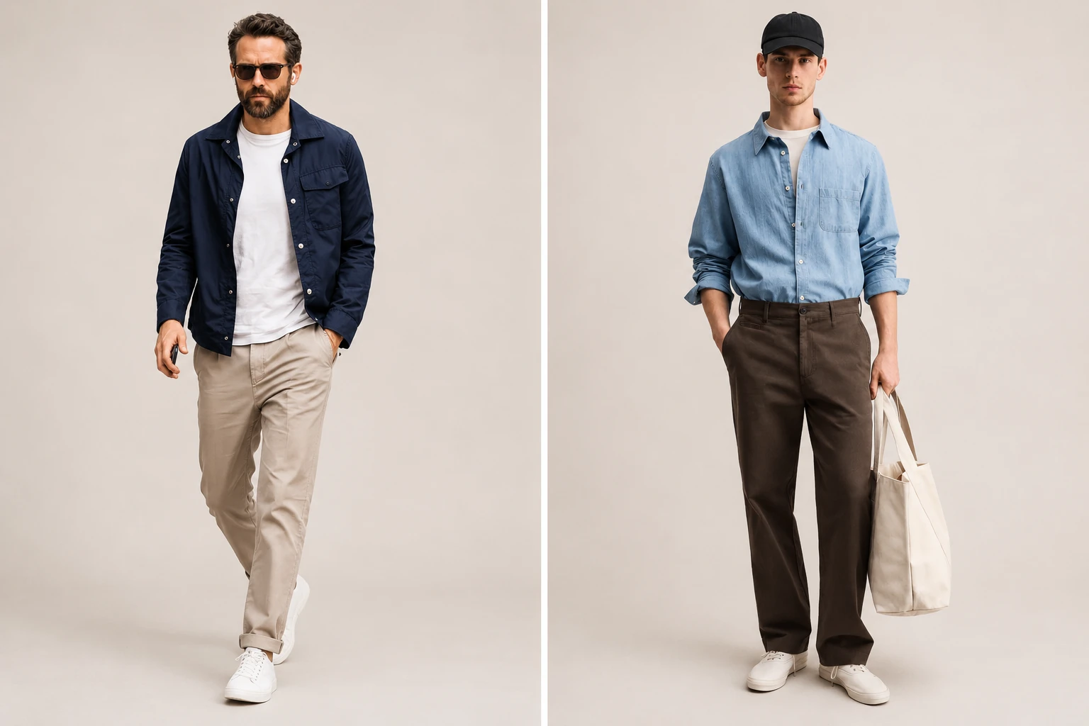 Olive green chino pants for men street style