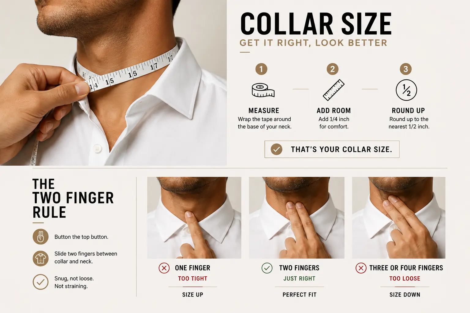 Mens shirt collar size guide Mens shirt collar size guide