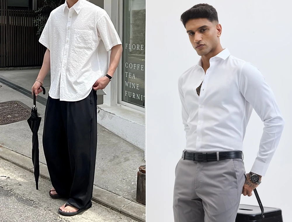 White shirt half sleeve or full sleeve shirt men's White shirt half sleeve or full sleeve shirt men's