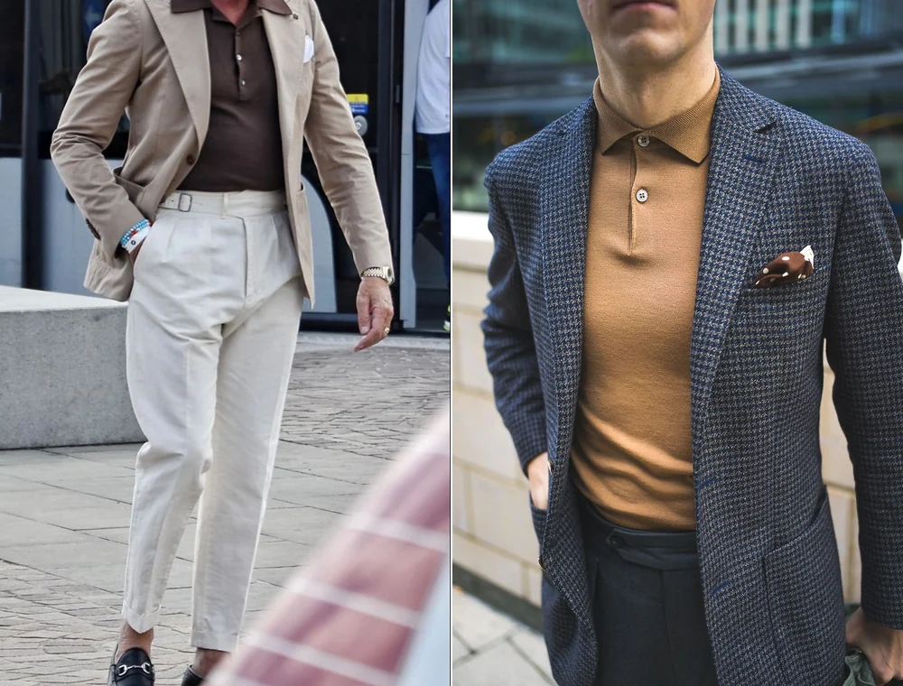 Knit Polo with Blazer casual outfit for men Knit Polo with Blazer casual outfit for men