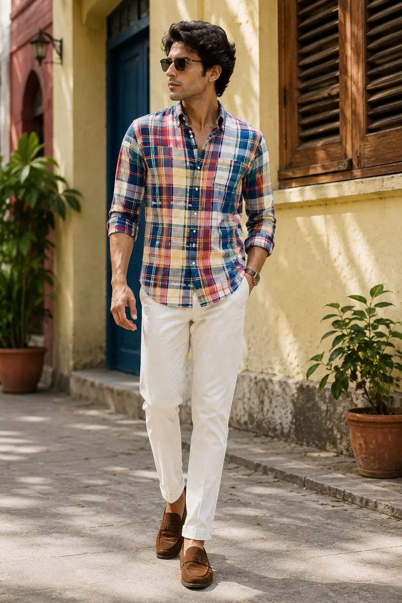 Men's Madras shirt long Sleeve 