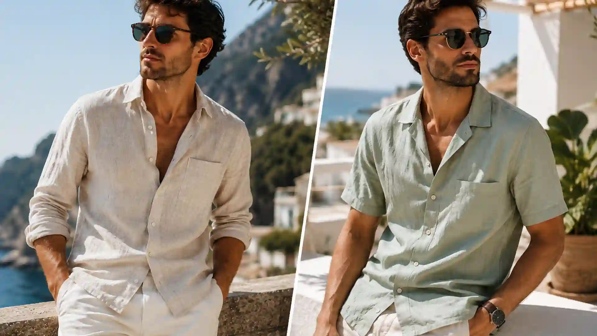 Mens summer shirts in lightweight linen and camp collar styles