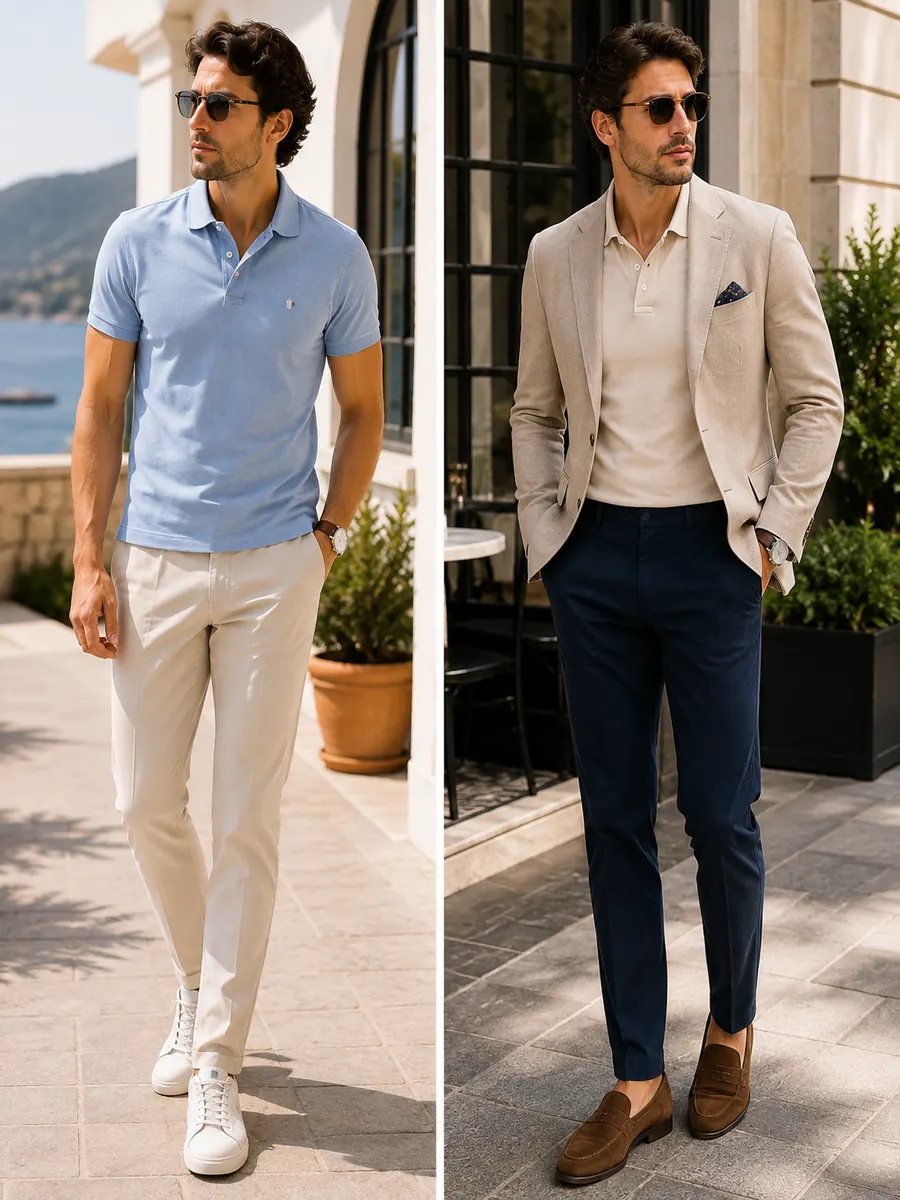 men's polo shirt summer outfit
