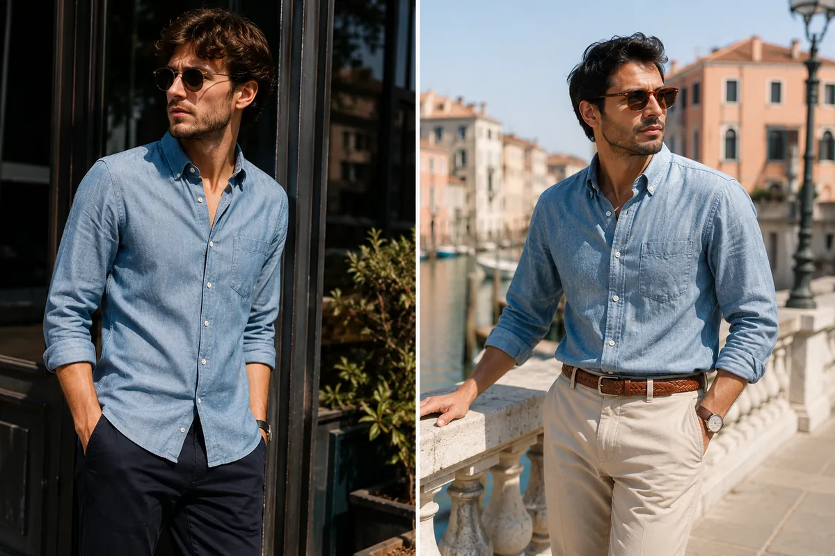 mens summer chambray shirt